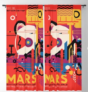Retro Mars Vacation Ad from NASA Blackout Curtain