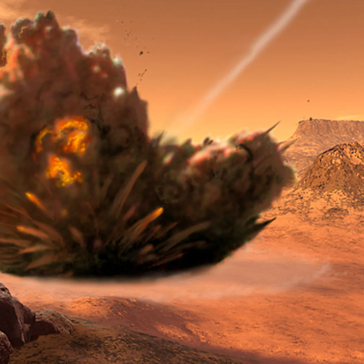 Mars Meteor Hit Mars Hit Asteroid Giant Mars Asteroid Impact Creates Vast Field Of