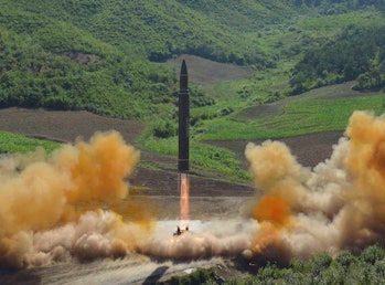 The Hwasong-14 test launch on July 3. 