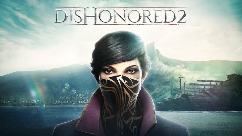 Erica Luttrell on the cover poster of Dishonored 2