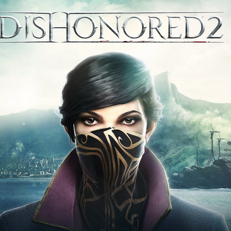 Erica Luttrell on the cover poster of Dishonored 2
