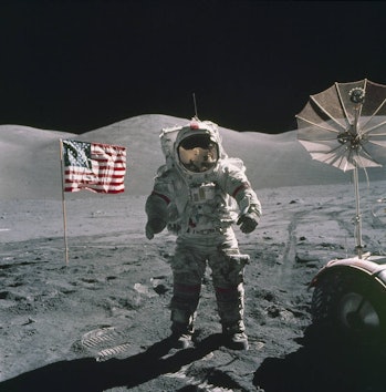 Apollo 17 Mission Commander Eugene A. Cernan remarked that the astronauts were leaving as they came,...