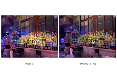 Pixel 4 Night Sight vs. iPhone 11 Pro Night Mode.