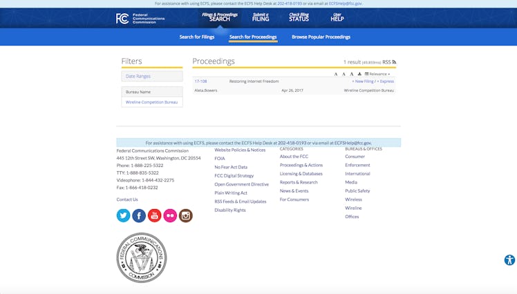 FCC Website Screenshot