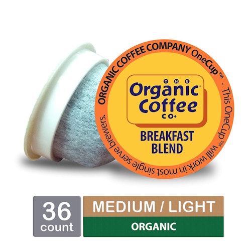 The Organic Coffee Co. OneCup, Breakfast Blend, Single Serve Coffee K-Cup Pods
