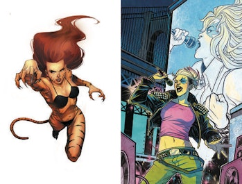 Tigra and Dazzler, as seen in Marvel Comics.