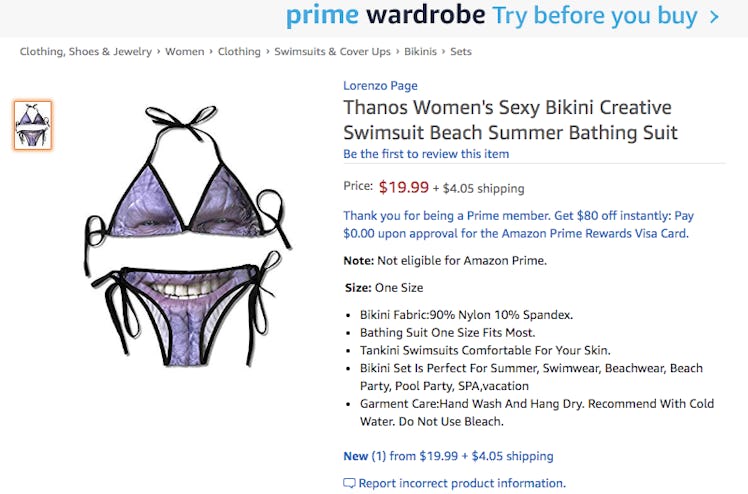 This Thanos bikini is a real thing you can actually buy on Amazon.