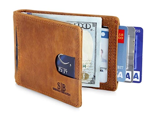 Serman Brands Mens Slim Bifold Wallet RFID Blocking Minimalist Front Pocket Wallets for Men - Thin & Stylish