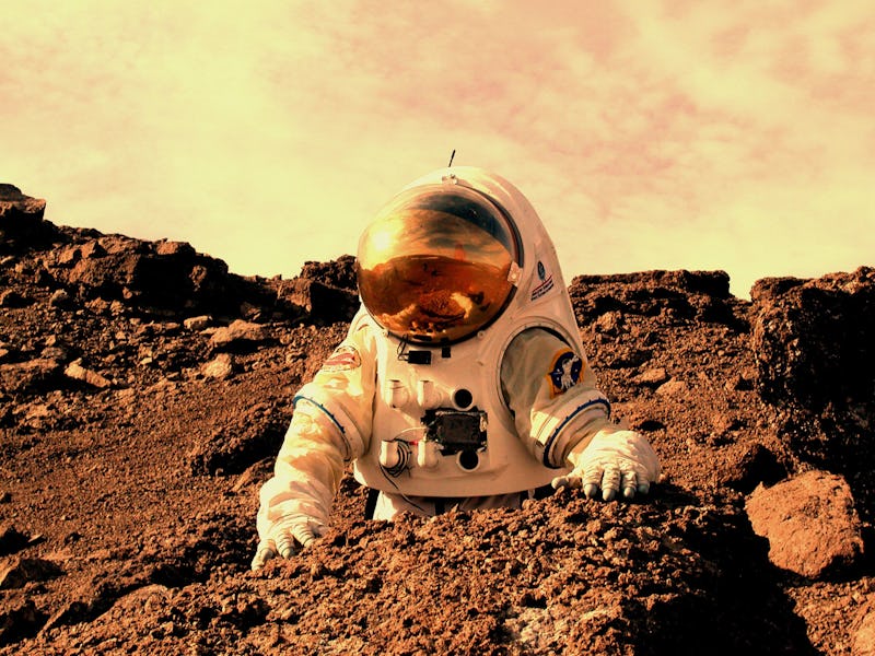 An astronaut suit which could protect astronauts from cosmic radiation on mars