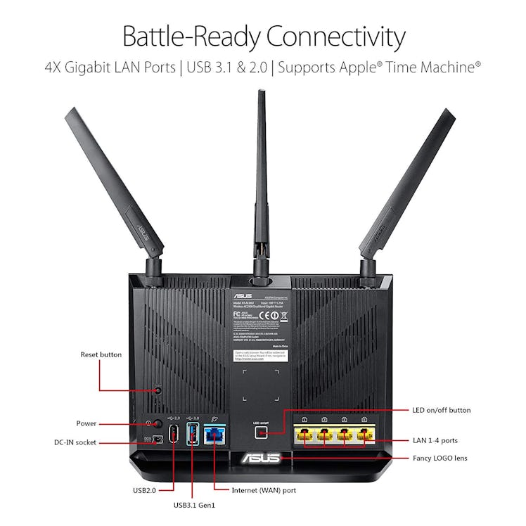 ASUS AC2900 WiFi Dual-band Gigabit Wireless Router (RT-AC86U)