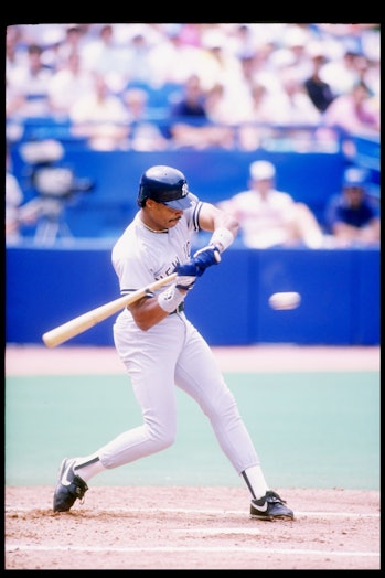 1989: Outfielder Jesse Barfield of the New York Yankees in action during a game. Mandatory Credit: R...