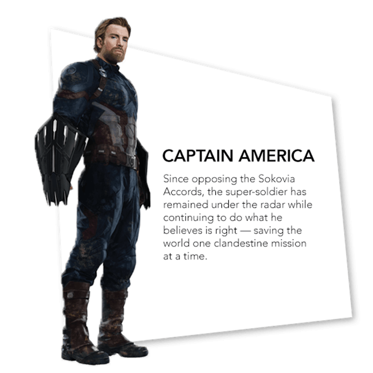 Captain America's 'Infinity War' bio.