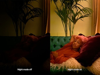 Apple's own comparison of Night Mode.