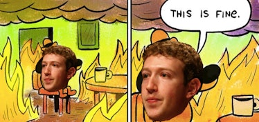 mark zuckerberg this is fine meme