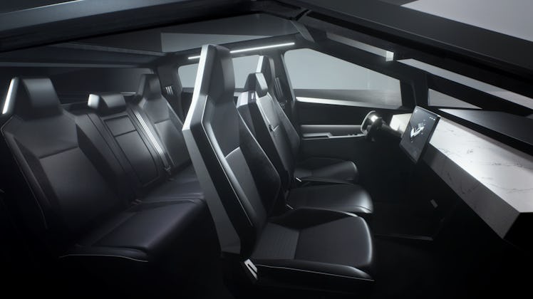Tesla Cybertruck interior.