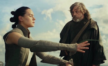Rey and Luke Skywalker in 'Star Wars: The Last Jedi'.