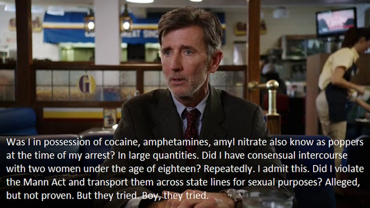 Matt McCoy talking about possessing cocaine, amphetamines, and amyl nitrate 