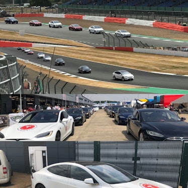 Teslas take to the track.