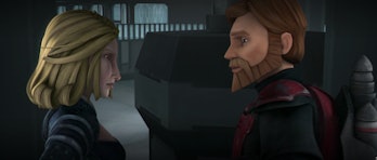 Obi-Wan rocking a jetpack in 'The Clone Wars.' (Guess who he borrowed it from?)