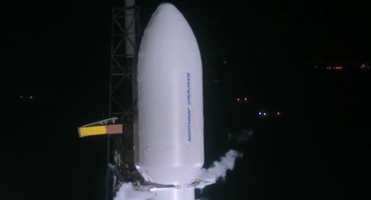 Zuma was inside this payload fairing, seen here in the pre-launch webcast.
