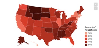 Map of US gun ownership