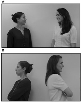Babies noticed when videos of people acting like friends (A) or strangers (B) didn't match up with t...