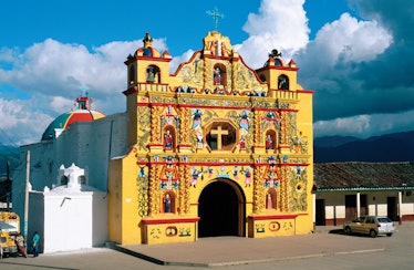 The La Iglesia de San Andres de Xecul church, about an hour's drive from Gabriel's home town of Toto...