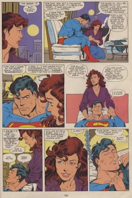 Superman getting massaged