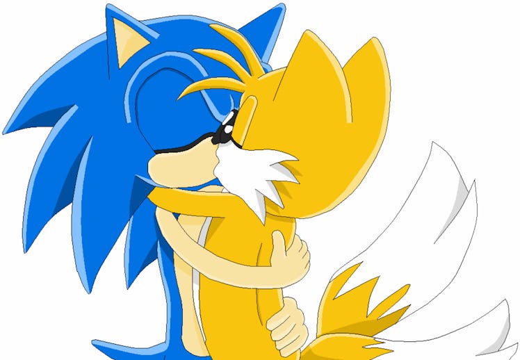 sonic and tails kiss