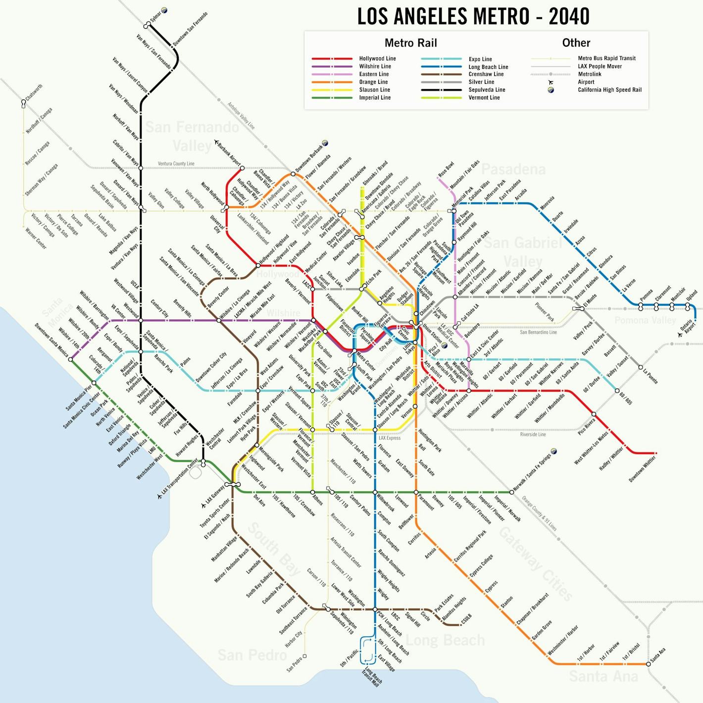The 2025 Olympics Might Make L.A.'s Futuristic Metro Map Come True