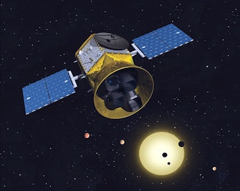 A concept image of the TESS mission.