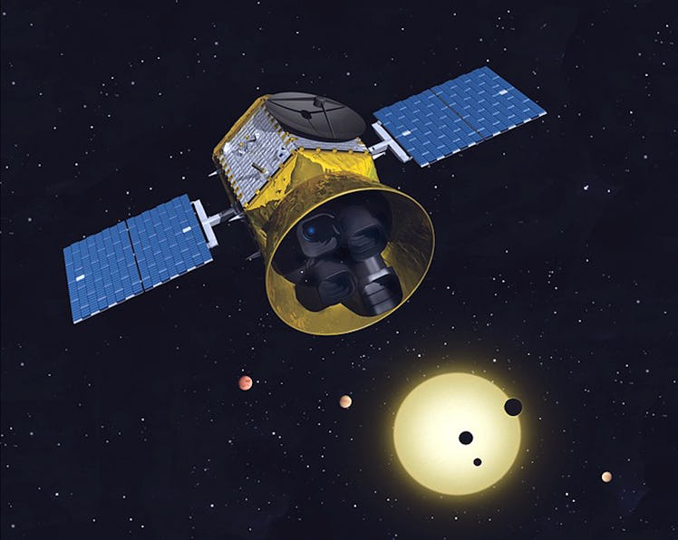 A concept image of the TESS mission.