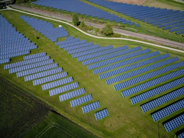 Solar panels across a field.