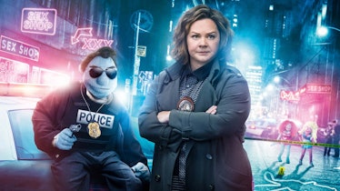 Melissa McCarthy stars in 'The Happytime Murders' as Detective Connie Edwards alongside a puppet pro...