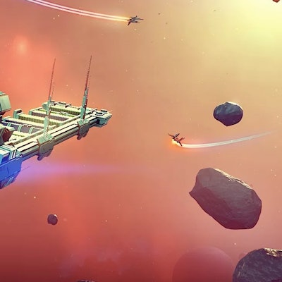 A scene from "No Man's Sky" video game