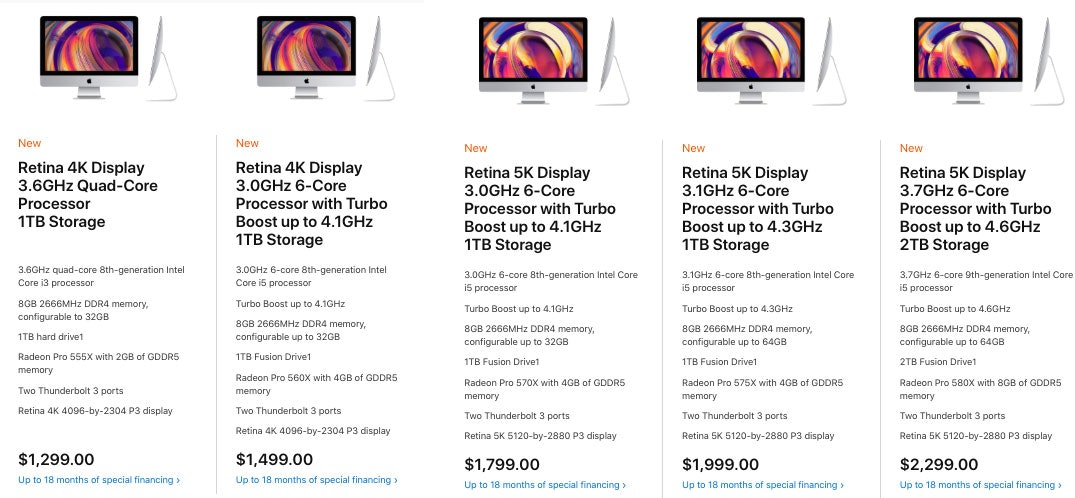 2019 imac price