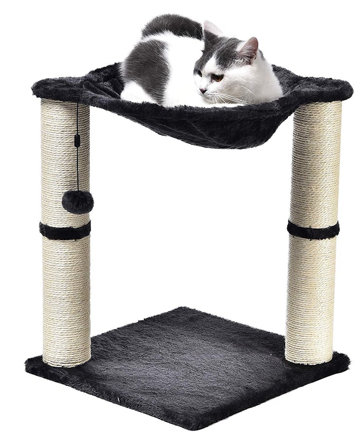 AmazonBasics Cat Condo Tree Tower With Hammock Bed And Scratching Post
