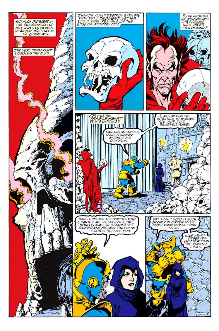 In the comics, Thanos tried to woo Death.