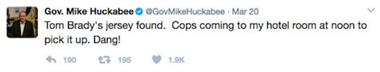 Screenshot of a tweet from Gov. Mike Huckabee.