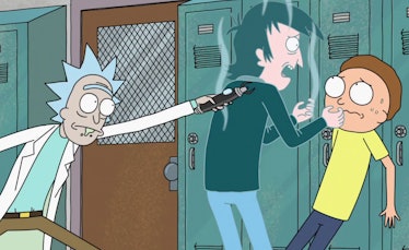 Rick freezes the school bully to help Morty.