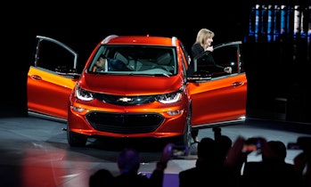 Chevrolet Bolt on stage.