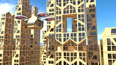 Homepod's houses flying through the air.