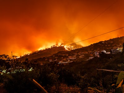 A fire caused by climate change