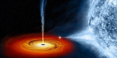 A space mystery of a black hole picture in space.