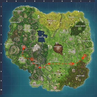 Follow this path to dance in front of four cameras in a single match of 'Fortnite' for the Season 4,...