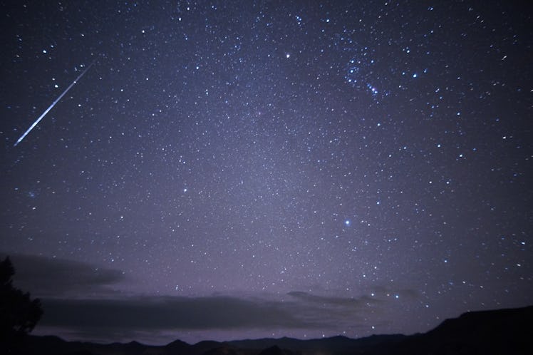 This bright meteor left a persistent ion train visible in subsequent frames for about half an hour.