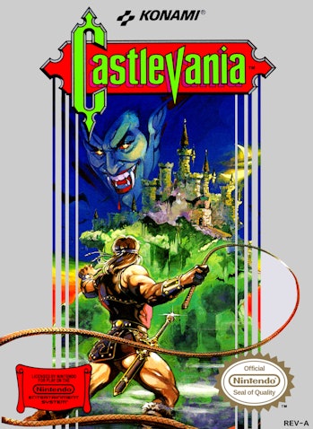 Original box art for 1986 video game 'Castlevania'