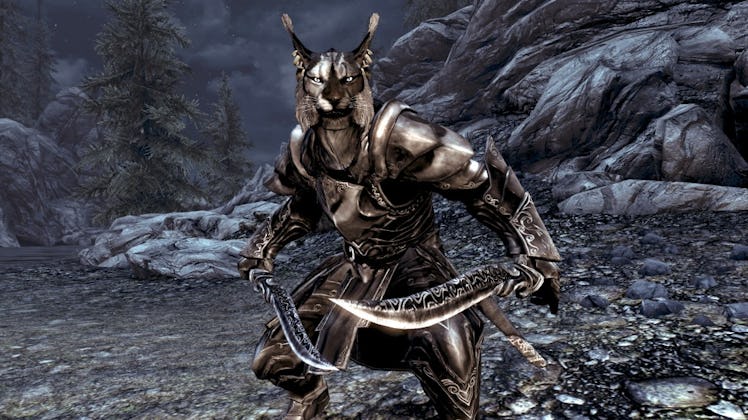 The "Deranged Khajiit" I fought might look just like this one from 'Skyrim'.