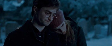 Harry Potter and Hermione Granger share a sad moment.