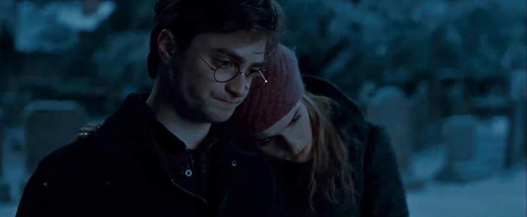 Harry Potter and Hermione Granger share a sad moment.